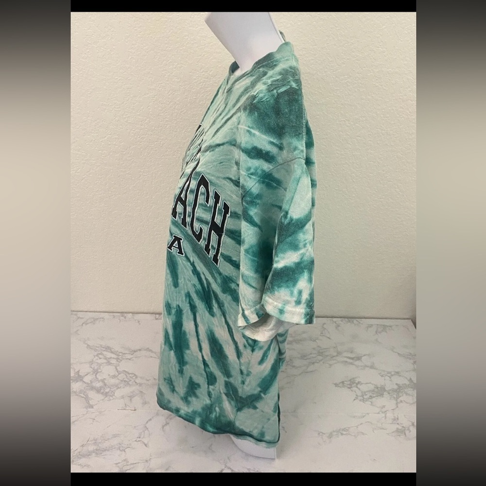 Miami Beach Short Sleeve T Shirt Women’s M Green Tie Dye Camo Pullover T… - Picture 2 of 4